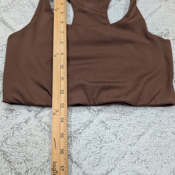 Girlfriend Collective Sports Bra Womens S Brown Paloma Racerback Long Line Gym - Picture 4 of 5
